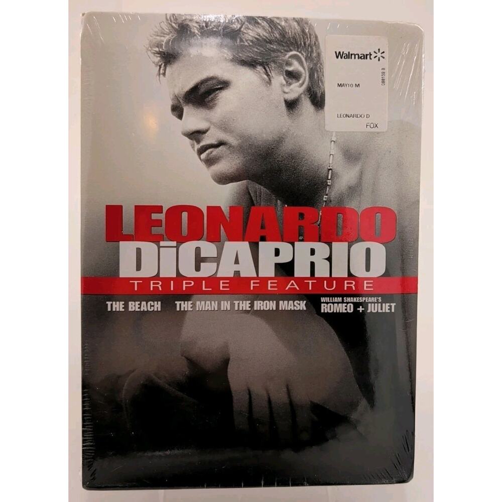 New Triple Feature DVD Leonardo Dicaprio The Beach, Iron Mask & Romeo/Juliet